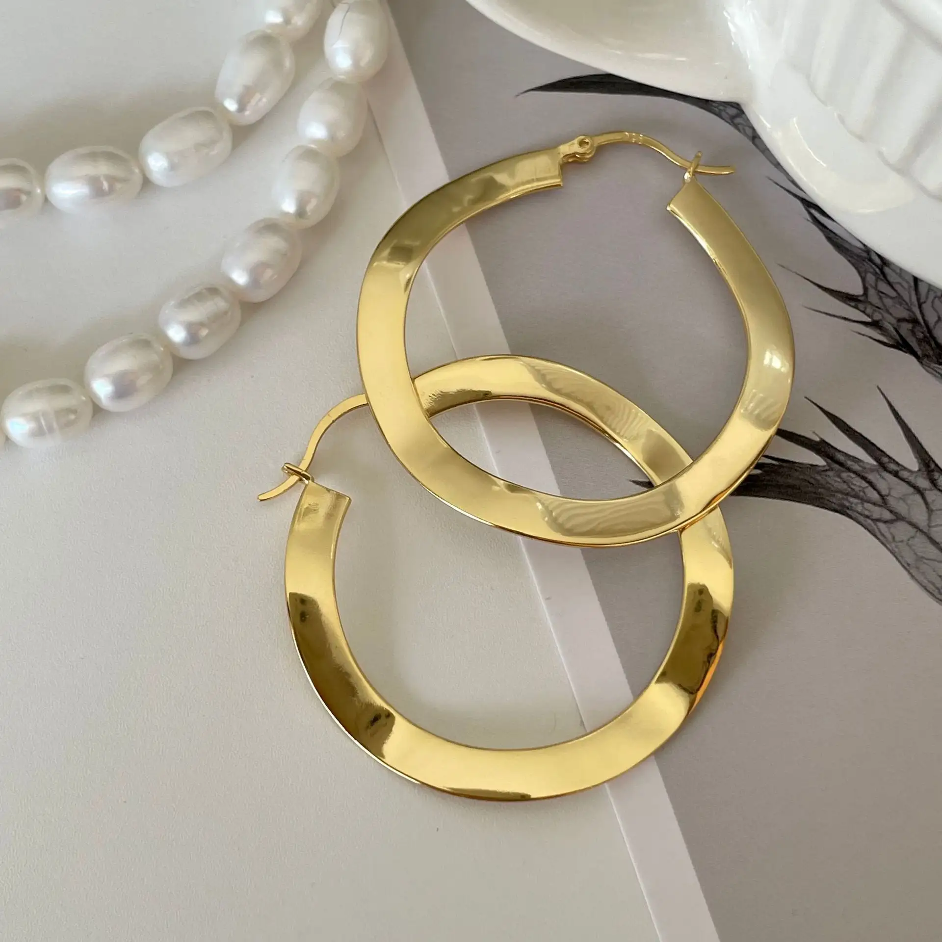 Vianrla 925 стерлингового серебра классика большие серьги-кольца женские серебряные серьги-кольца
