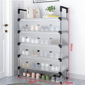 고품질 접이식 확장형 플라스틱 신발장 pp 소프트 패널 탈착식 신발 캐비닛 가구 거실용 - Product Image 6