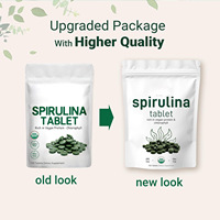 Protéine végétalienne de haute qualité en marque propre, poudre de chlorelle et de spiruline biologique en comprimés pour la santé digestive