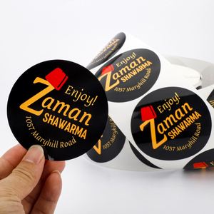Étiquette autocollante ronde personnalisée pour emballage alimentaire, en vinyle recyclable et imperméable, avec logo de marque imprimé - Product Image 4