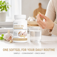 Capsules molles d'huile d'ail à formule personnalisée, gélules à revêtement entérique, complément alimentaire pour adultes, emballage en bouteille, OEM ODM