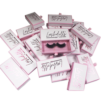 B421 vente chaude boîte d'emballage de cils pour cils en gros logo personnalisé vide blanc et rose boîte de cils emballage