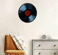 Disque vinyle Kanluck avec LED, panneau MDF laqué moderne, rond 38x38cm, pour la décoration de la maison