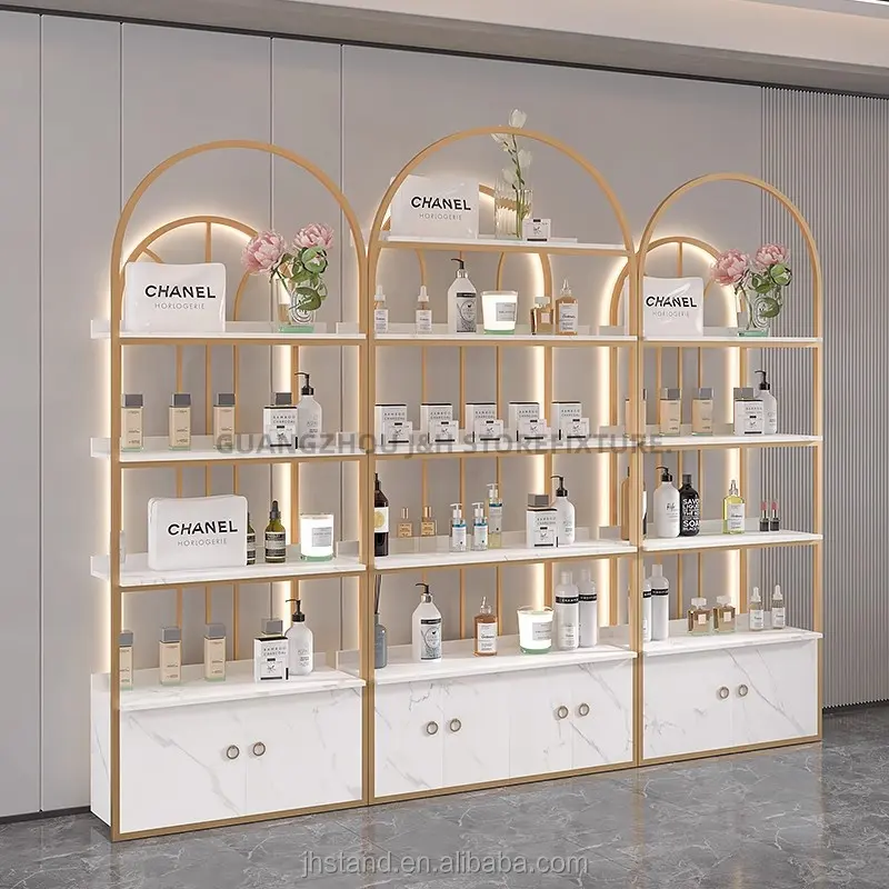 Luxury Cosmetic Display Case Perfume Display Stands Perfume Display Cabinet Nails Showroom Storage Shelf Storage Shelves   units