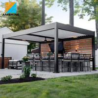 Pergola extérieure en aluminium 5x6, taille personnalisée, pour jardin, patio, gazebo, toit à lamelles de haute qualité, pavillon bioclimatique