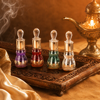 Bouteille d'Attar Rechargeable en Verre en Forme de Gourde Vide Personnalisable pour Huile de Parfum, 6ml, 12ml, Plusieurs Couleurs, Vente en Gros