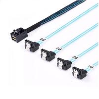 Cable de conexión de alta velocidad para servidor MINI SAS HD a 4X SATA de 90 grados