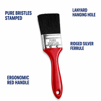 Pinceaux professionnels de 2 pouces de haute qualité, durables, industriels, pour peinture murale, fonction de polissage, personnalisables OEM, en plastique, garantie 3 ans