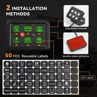 Panel de Interruptores de 6 Canales con Retroiluminación Multicolor, Caja de Control de 12V/24V para Accesorios de Iluminación Todoterreno, Barra de Luz LED de Trabajo, UTV, Camioneta, Barco