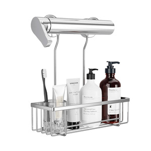Étagère de salle de bain murale d'angle, support de rangement 50x30 cm, durable pour l'organisation de la salle de bain - Product Image 5
