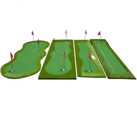 Tapis de putting de golf à 9 trous, grande taille, portable, pour intérieur et extérieur, tapis d'entraînement de mini-golf OEM personnalisé avec obstacles