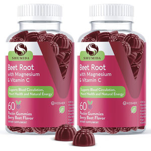 Magnezyum ve <span class=keywords><strong>C</strong></span> vitamini desteği ile özel Vegan pancar kök Gummies kalp sağlığı ve doğal enerji - Product Image 1