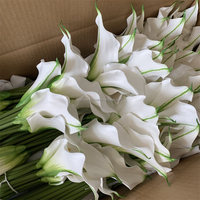 Lys artificiels de haute qualité L-052, fleurs blanches en calla, bouquet de mariage, décoration de Noël, décoration de Pâques, lys au toucher réaliste