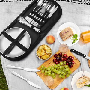 Stainless Steel Portable Picnic Utensils <strong>Set</strong> Cutlery <strong>Set</strong> For 2 Person 10pcs For Camping Picnic Outdoor Hiking Road Trips - Product Image 5