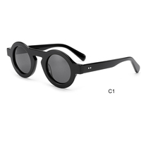 Lunettes de soleil rondes en acétate colorées tendance, monture de lunettes