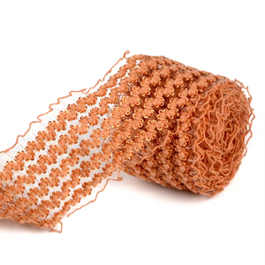 Kustom multiwarna 55mm dekorasi renda Picot elastis anyaman jaring elastis pita elastis untuk menjahit - Product Image 2