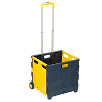 Chariot pliable en plastique durable avec roues pour le déménagement, les courses et le linge