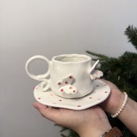 Ensemble tasse à café et assiette en céramique coréenne Lelyi, directement de l'usine, compatible lave-vaisselle, avec plateau, vente en gros