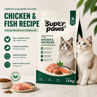 Makanan Kucing Formula Ayam & Ikan untuk Semua Usia, Kesehatan Kulit & Bulu, Dukungan Pencernaan, Pertumbuhan Otot & Perawatan Sendi