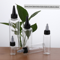 Applicateur de capuchon torsadé transparent PET de 30ml 50ml 60ml 100ml 120ml Mini bouteille à presser pour huile capillaire