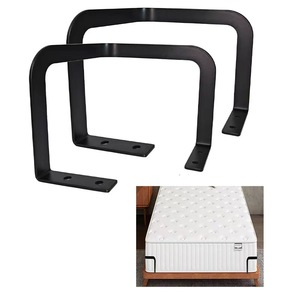 Soporte de colchón con deflector de esquina, acero, negro mate, para colchones de 13 cm de altura, diseño moderno y sencillo, accesorio de ferretería duradero - Product Image 1