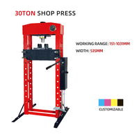 Presse d'atelier hydraulique 30 tonnes à pédale, table large, cadre en fer, jauge, pour atelier et garage, certifiée CE