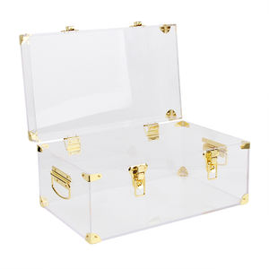 กล่องเก็บของสีทองแบบอะคริลิคใสพร้อมอุปกรณ์ตกแต่งโลหะสีทองสำหรับอุตสาหกรรม - Product Image 5