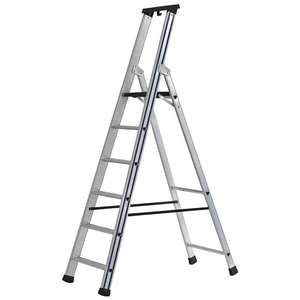 Escalera de aluminio Ttake de 2,36 m, plegable, con recubrimiento en polvo, para almacenamiento y trabajo. - Product Image 1