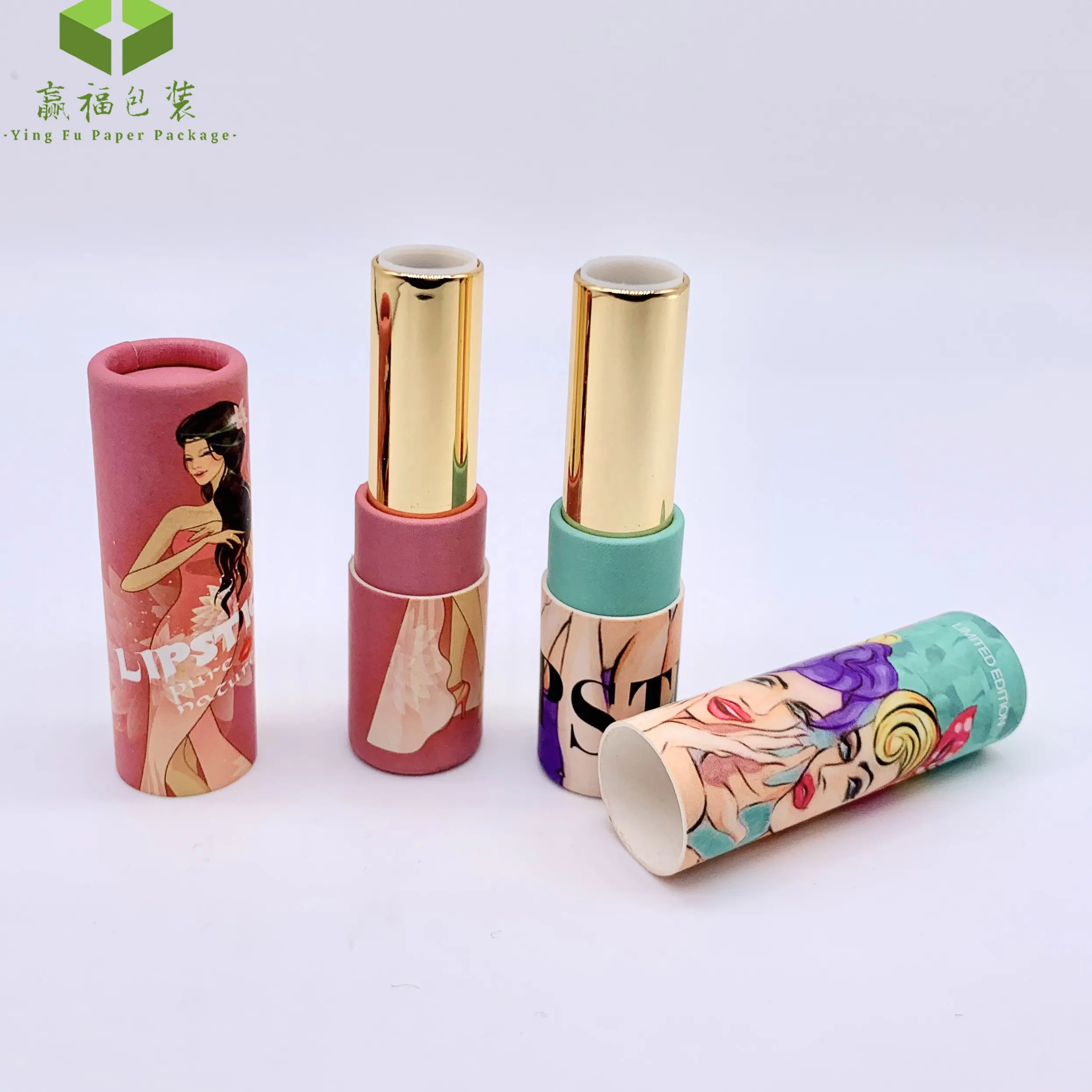 luxury lip balm plastic tube custom lipstick tubes container aluminum cosmetic empty paper tube for lipstick lipgloss packaging