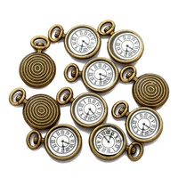 Breloques innovantes pour la fabrication de bijoux DIY, pendentif montre en alliage de zinc, breloque horloge 17x11mm 1.3g