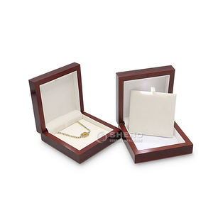Brown Wholesale Custom Premium Wooden Jewelry Packaging Boxes for Necklace Bracelet Ring <b>Earrings</b> Boxes Jewelry <b>Box</b> - Product Image 1