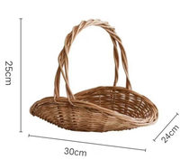 Panier à main en saule naturel Récipient tissé polyvalent pour l'organisation des fleurs dans les produits frais de la ferme et les achats quotidiens