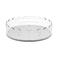 Plateau rond personnalisé en acrylique avec tapis magnétique-Plateau circulaire transparent personnalisable de 10 pouces pour photos, œuvres d'art, décorations et cadeaux