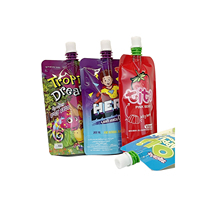 Pochette souple personnalisée avec bec verseur pour boissons liquides, emballage refermable avec bec en plastique pour boissons