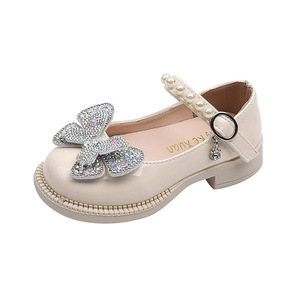รองเท้าหนัง PU ประดับโบว์เพชรสำหรับเด็กผู้หญิงวัยเตาะแตะ สวมใส่สบาย ไม่ลื่น เหมาะสำหรับฤดูใบไม้ร่วง งานเต้นรำ งานปาร์ตี้ งานแต่งงาน งานวันเกิด - Product Image 5