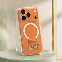 Étui de téléphone transparent antichoc en PC avec boutons pour iPhone 13 14 15 16 17 Pro Max, coque magnétique transparente