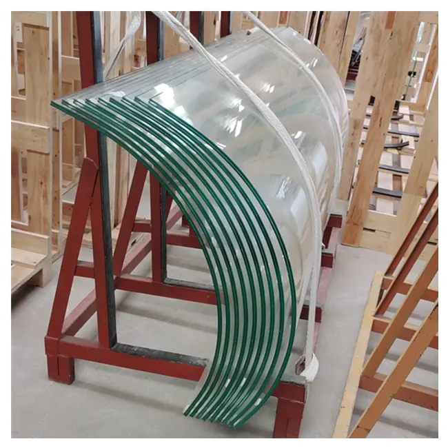 CE SGCC custom design curved tempered laminated glass for balustrade railing partition wall shower screen elevator