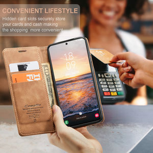 Funda magnética de cuero con tapa para teléfono móvil Samsung, Cartera de lujo para <span class=keywords><strong>galaxy</strong></span> S23, S22, S21, Ultra, S10, S9, S8 plus, A33, A53, A02S - Product Image 2