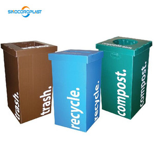 wholesale Strong pp wall corflute coroplast plastic corrugated bottle recycle corflute trash waste trash bin box