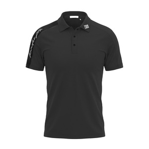 Polo à manches courtes pour homme, turquoise et noir, en polyester tricoté, séchage rapide, vêtement de sport décontracté, logo sur la manche gauche - Product Image 1
