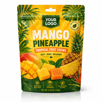 3,5g Mango Ananas Mylar zakje op maat bedrukt ZA verpakking Tropisch fruit staande pouch voor snackverpakkingen