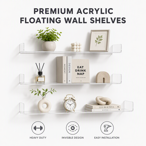 Estante de Pared <span class=keywords><strong>Flotante</strong></span> de Acrílico Personalizado, Juego de Estantes en Forma de U Invisibles para Decoración de Cuarto de Niños, Baño y Cocina, Estante de Pared Resistente - Product Image 4