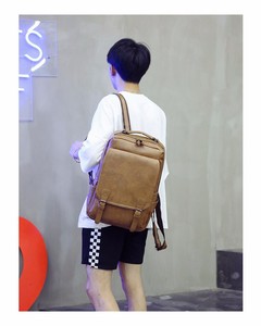 Men and Women PU Leather <strong>Backpack</strong> Vintage Laptop <strong>Backpack</strong> for Laptop 15.6 Inches School Bag College Bookbag <strong>Brown</strong> - Product Image 2