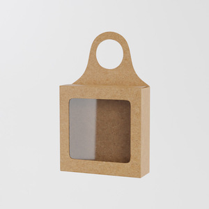 Piccola scatola di carta artigianale di colore nero per vino appesa - Product Image 3