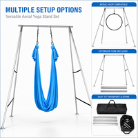 Support de hamac de yoga en aluminium argenté réglable en hauteur de 3,4 m, capacité de charge de 200 kg, durable, portable, multifonctionnel, pour la maison