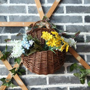 YULIN JIAFU Handmade Eco-Friendly Nautical Style Woven <strong>Wicker</strong> Hanging <strong>Storage</strong> <strong>Basket</strong> Wall Decorations for Home Garden Wedding - Product Image 6