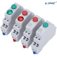 Tombol Reset Otomatis Din Rail dengan Lampu Indikator LED 220V Merah/Hijau/Kuning/Biru Tombol Tekan Modular Elektronik IP53 Smart 2NO 16A