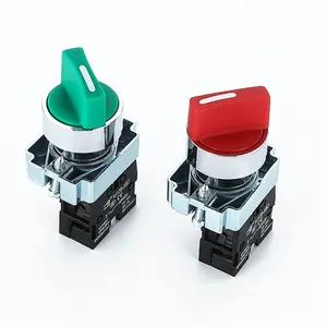 YIJIA 22mm XB2 Metal 2/3 Position Rotary Selector Push Button Self-locking Reset Switch 1no1nc 2no2nc