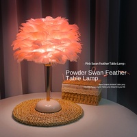 Lampe de table Iron Feather, lampe de chevet de luxe pour chambre à coucher, style nordique de haute qualité, alimentation AC, lumière LED chaude, lumière de nuit à intensité variable
