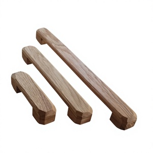 Juego de tiradores y pomos de madera para muebles, diseño redondo moderno, hechos a mano, ligeros y duraderos para puertas de armarios de entrada y uso exterior - Product Image 2